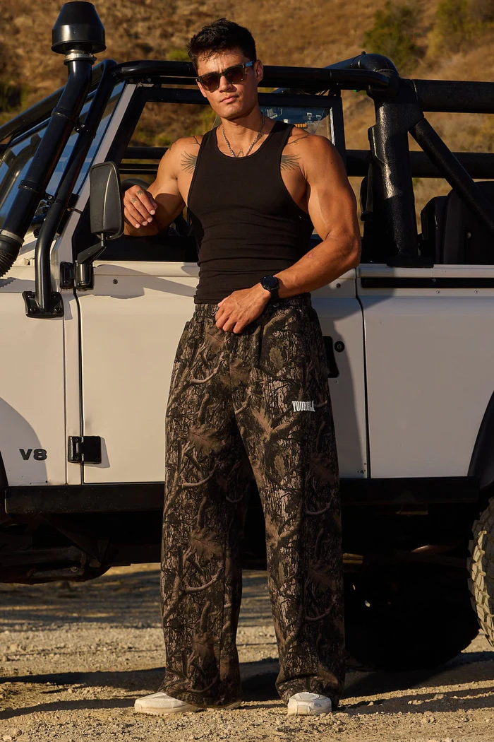 2133 - Tree Camo Baggy Sweats Black // YOUNGLA - Image 3