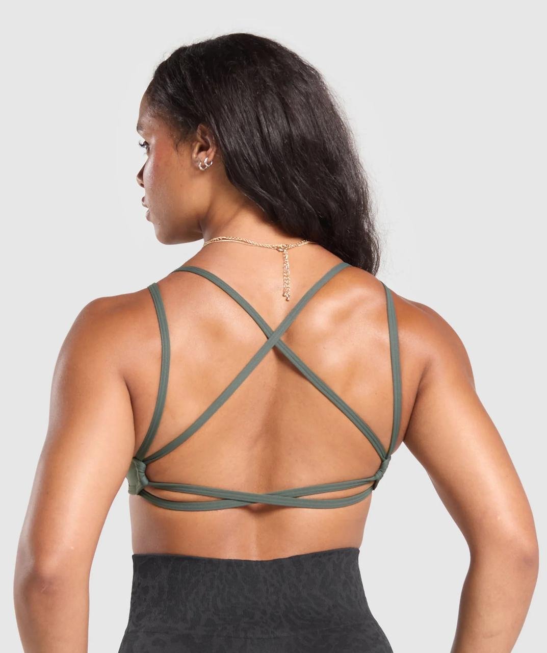 Back Gains Sports Bra Greem // GYMSHARK - Image 2