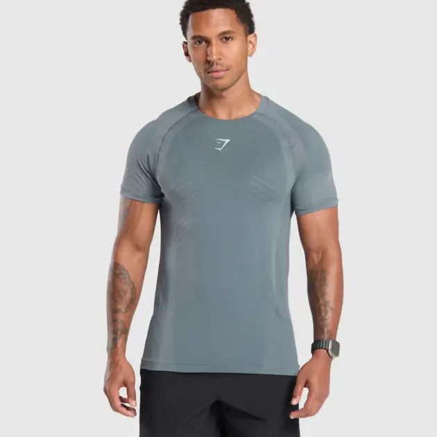 Apex Seamless T-Shirt Cool Blue // GYMSHARK