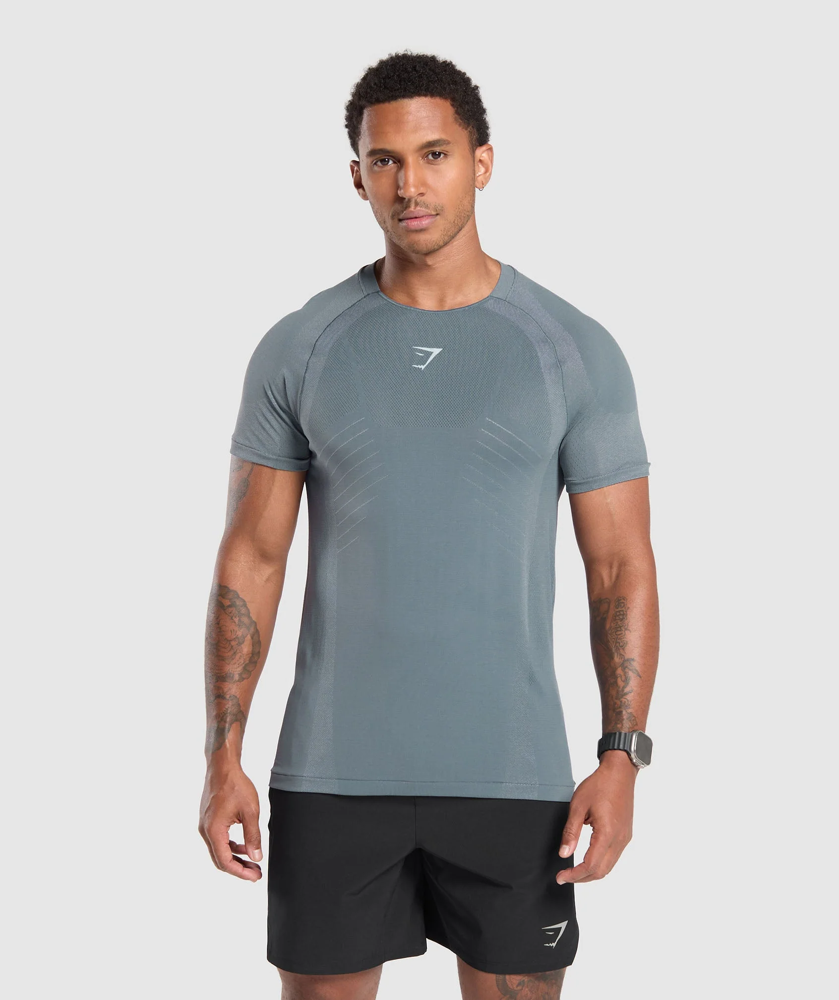Apex Seamless T-Shirt Cool Blue // GYMSHARK