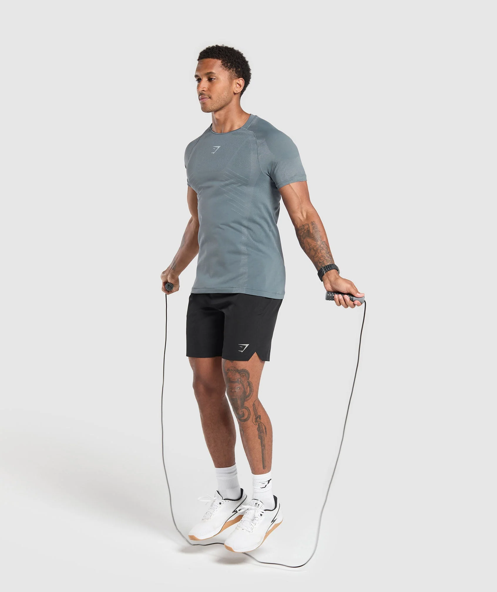 Apex Seamless T-Shirt Cool Blue // GYMSHARK - Image 4