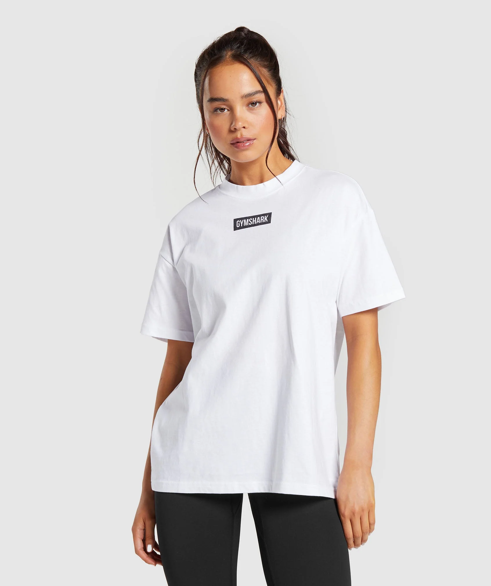 Block Oversized T-Shirt Withe // GYMSHARK