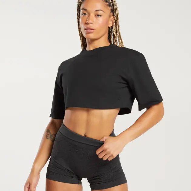Cotton Boxy Crop Top // GYMSHARK