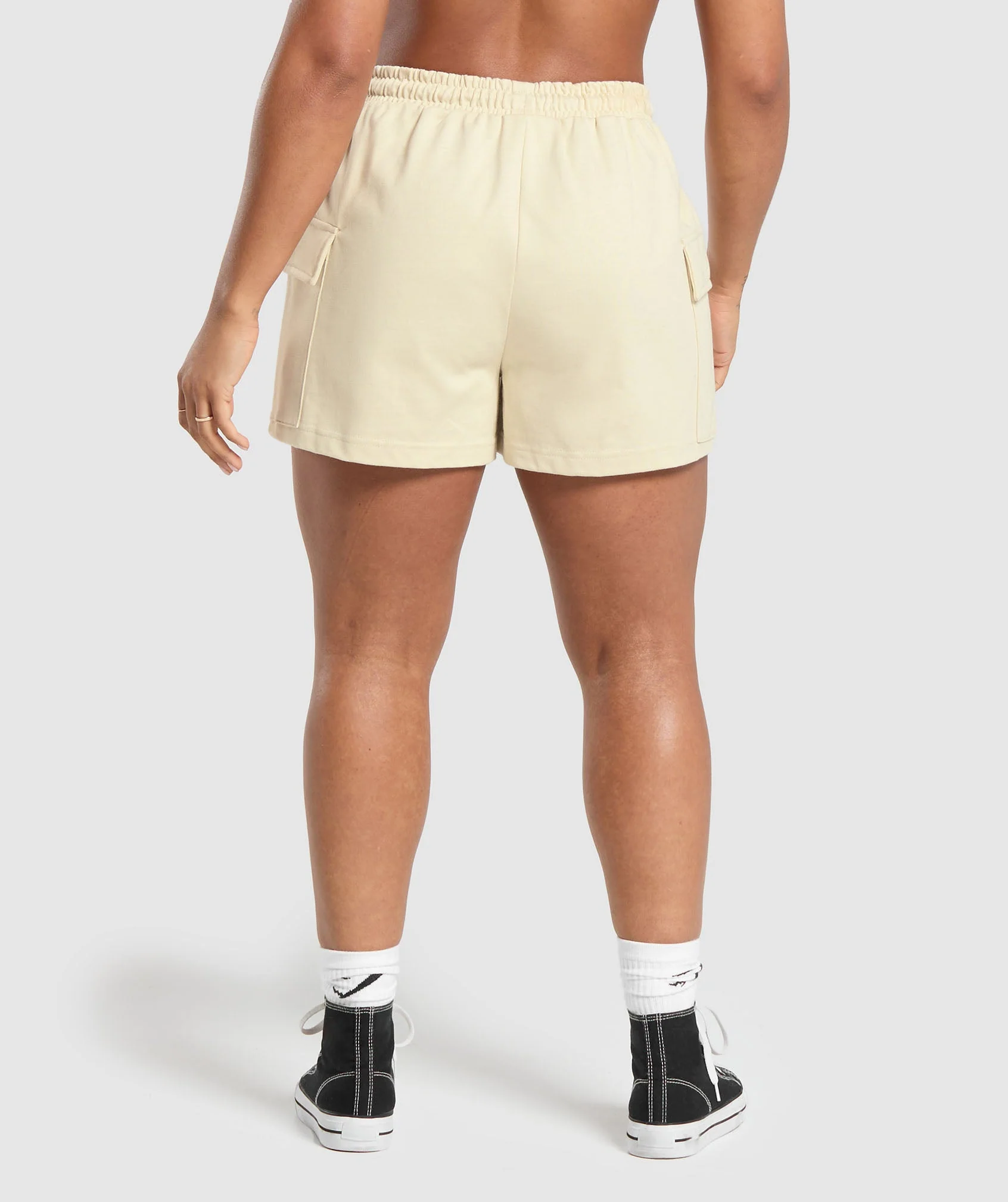 Cargo Pocket Shorts Ecru White // GYMSHARK - Image 2