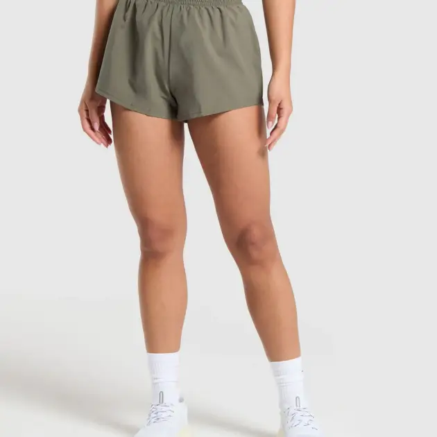 Double Waistband Shorts Green // GYMSHARK