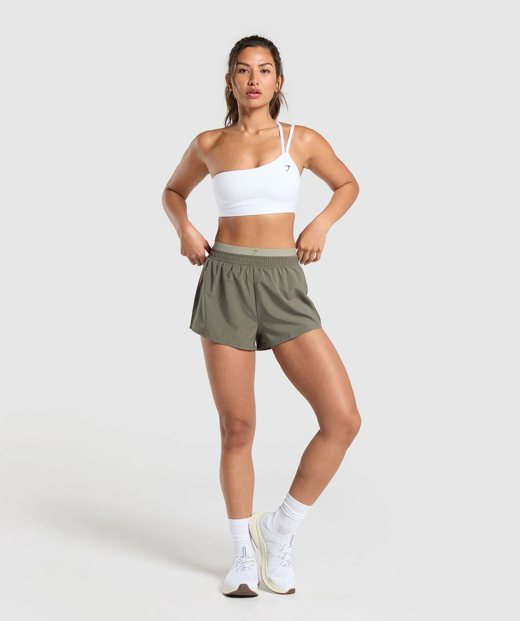 Double Waistband Shorts Green // GYMSHARK - Image 3
