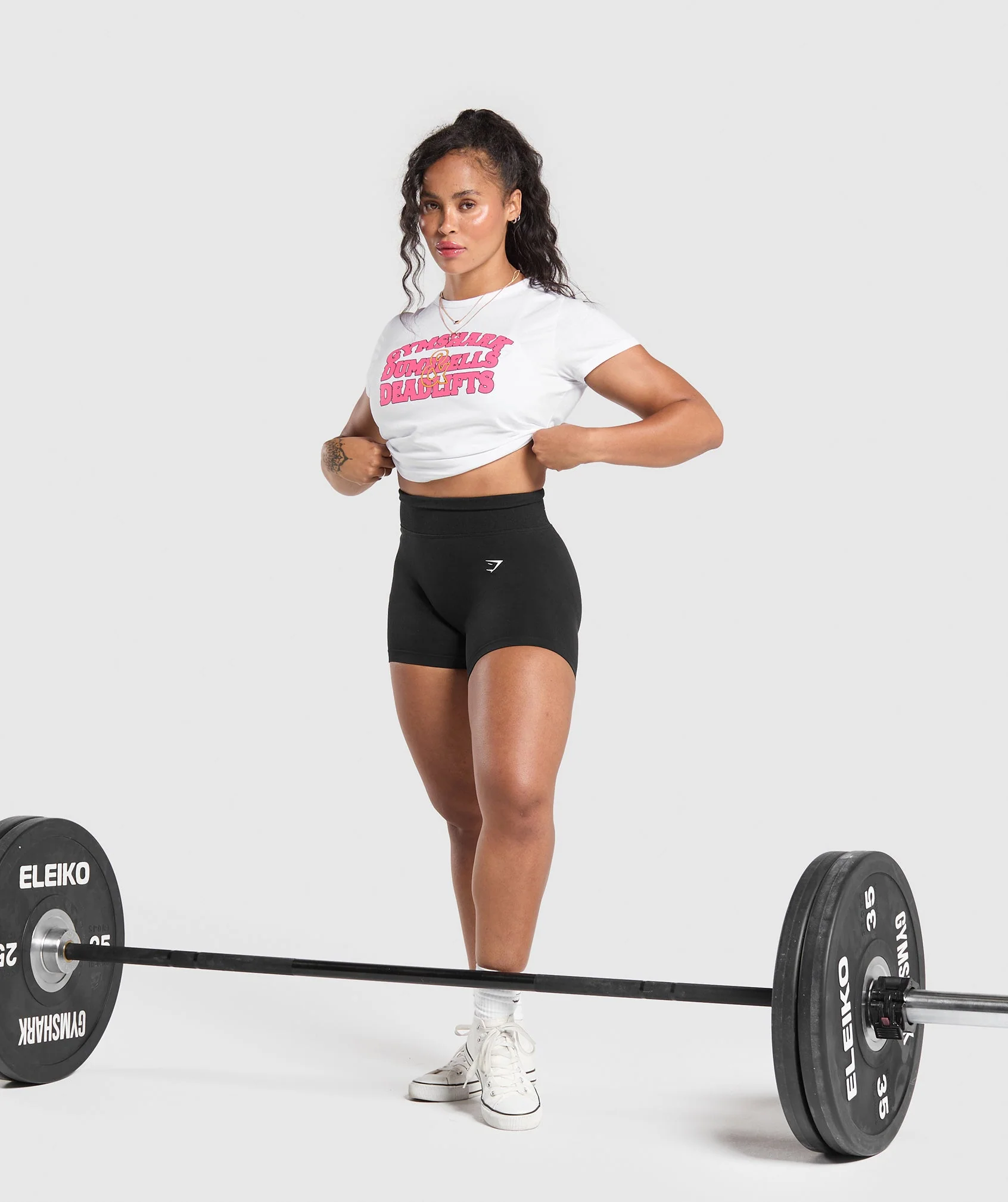 Dumbells & Deadlifts Baby Tee - Image 2