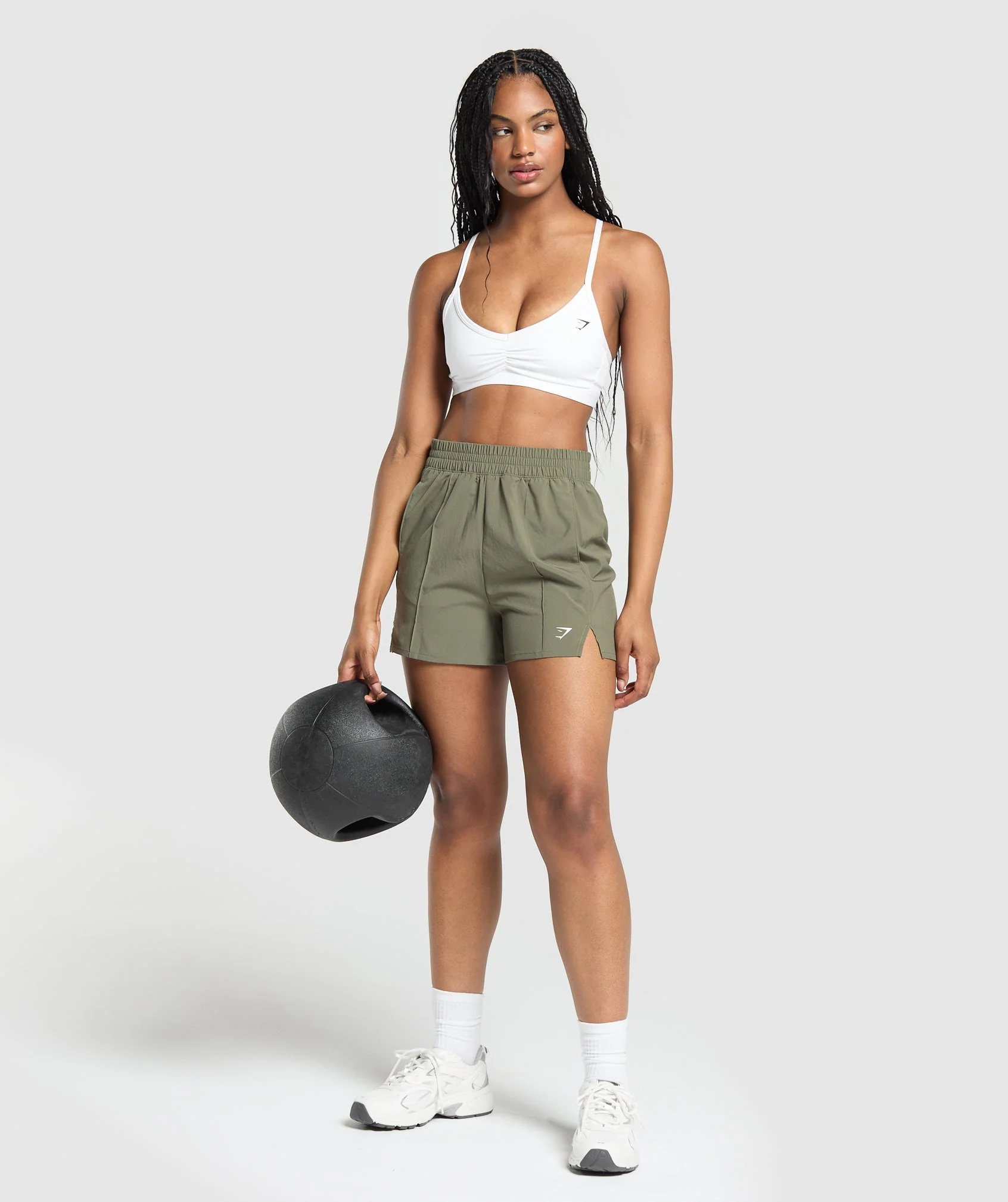 Pintuck Shorts Base Green // GYMSHARK - Image 3