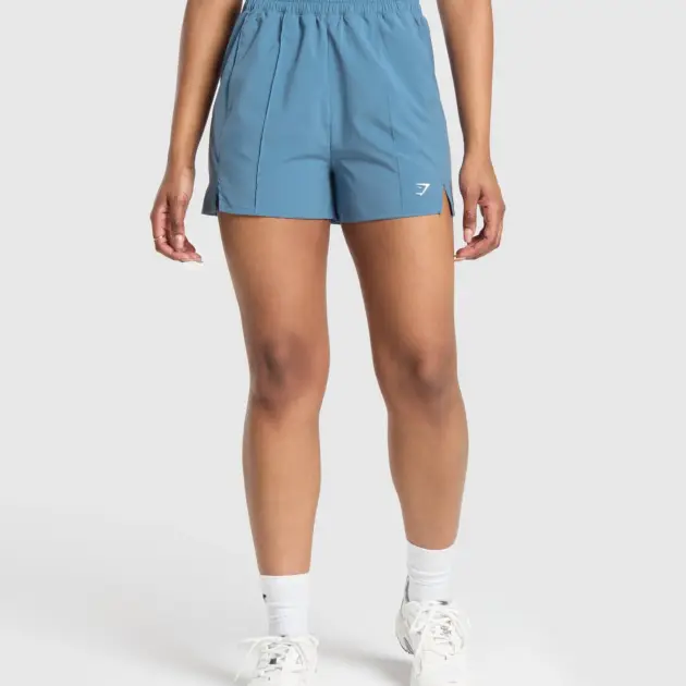 Pintuck Shorts Faded Blue // GYMSHARK