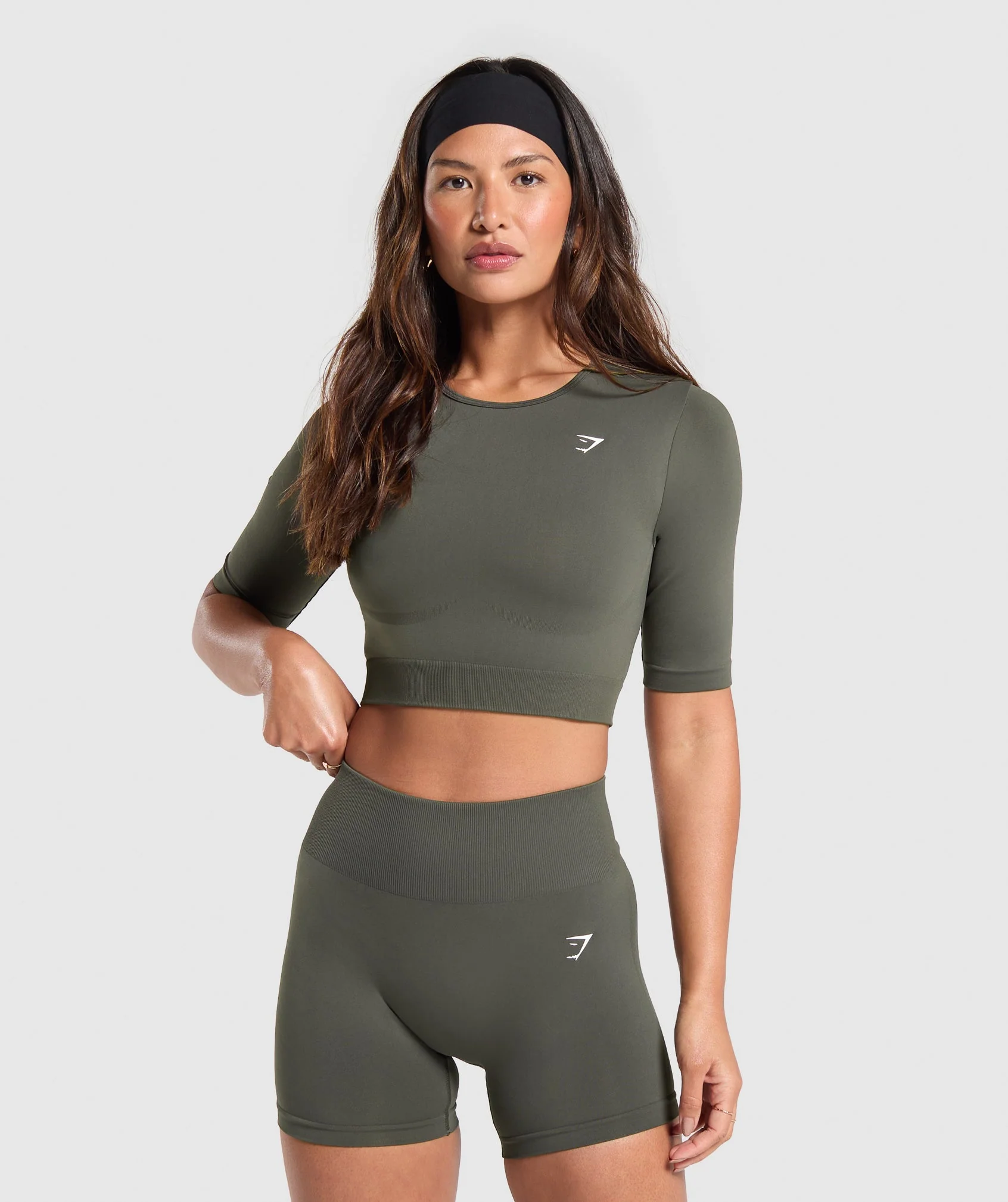 Everyday Seamless Crop Top Strength Green // GYMSHARK