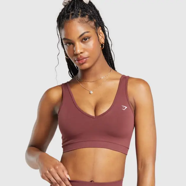 Everyday Seamless Sports Bra  Burgundy Brown // GYMSHARK