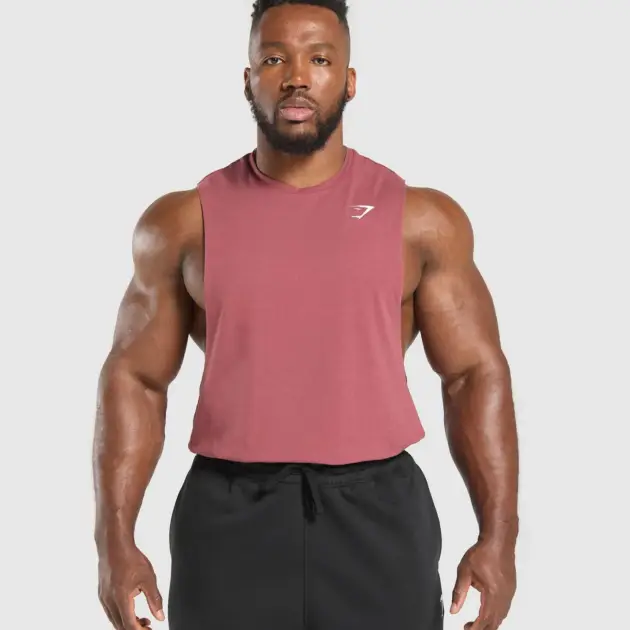 CRITICAL DROP ARM TANK Washed Berry Pink // GYMSHARK