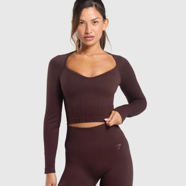CORSET SEAMLESS LONG SLEEVE TOP // GYMSHARK