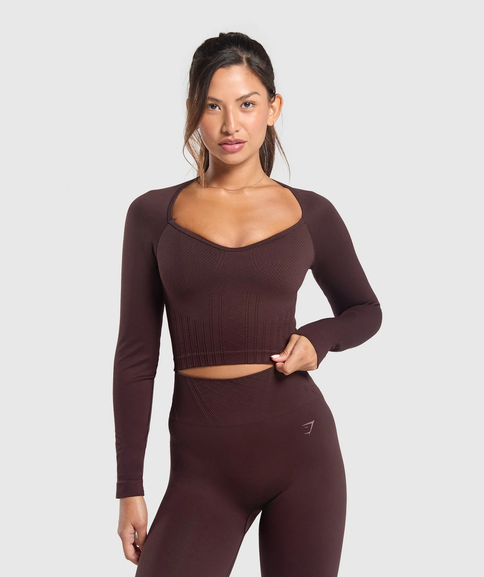 CORSET SEAMLESS LONG SLEEVE TOP // GYMSHARK