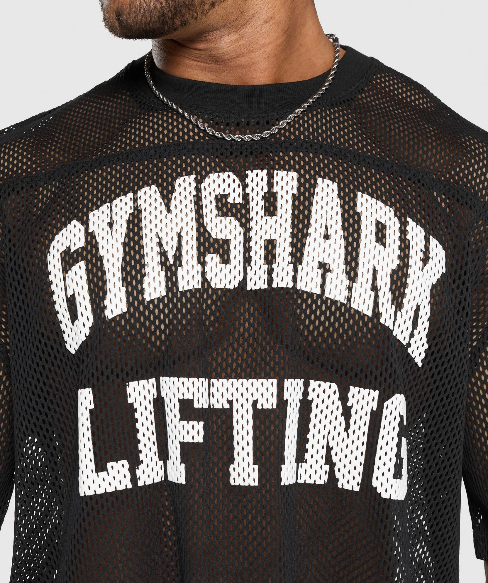 MESH OVERSIZED T-SHIRT Black // GYMSHARK - Image 3