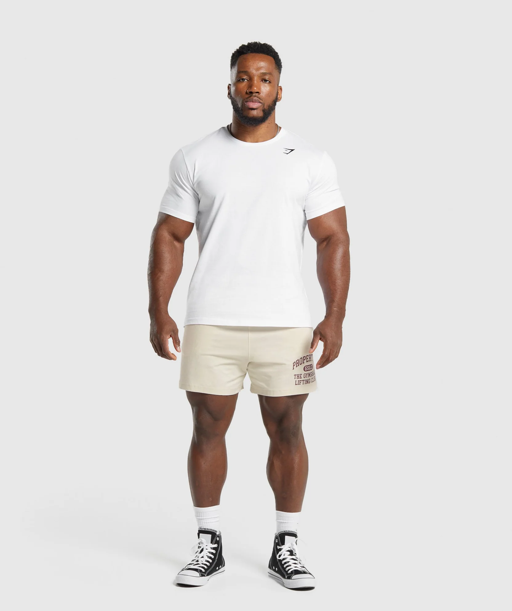 LIGHTWEIGHT JERSEY SHORTS Ecru White // GYMSHARK - Image 3