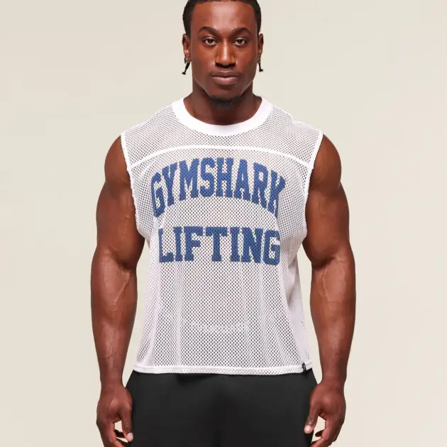 MESH OVERSIZED TANK WITHE // GYMSHARK