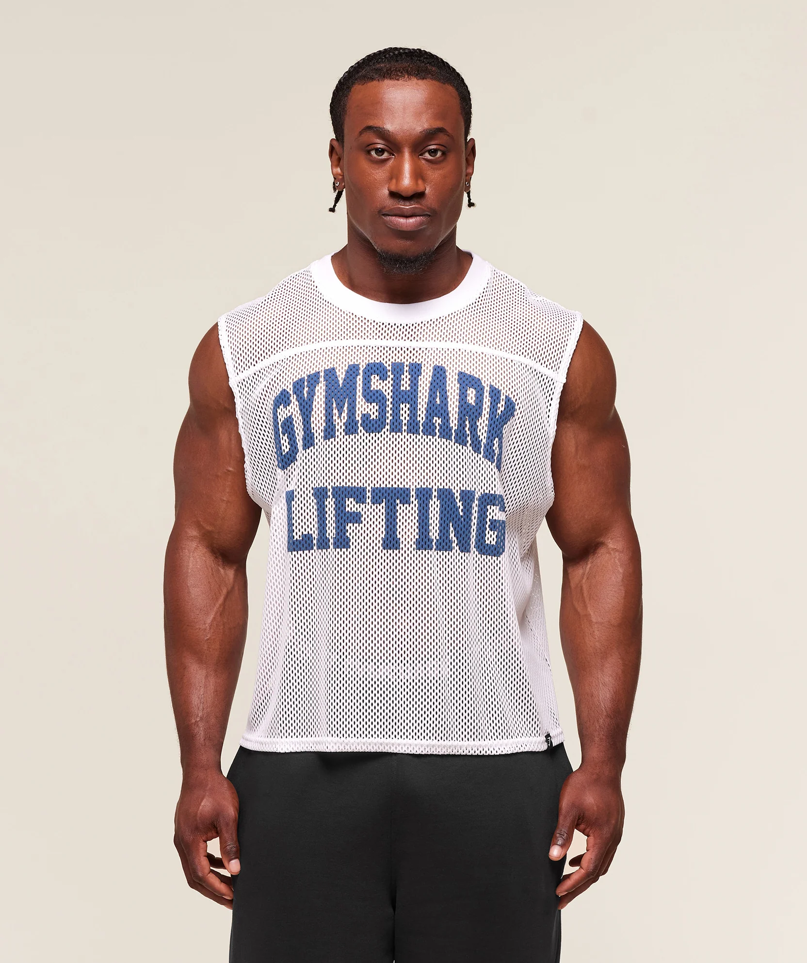 MESH OVERSIZED TANK WITHE // GYMSHARK