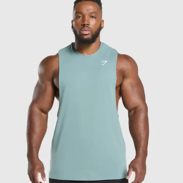 CRITICAL DROP ARM TANK Celeste Blue // GYMSHARK
