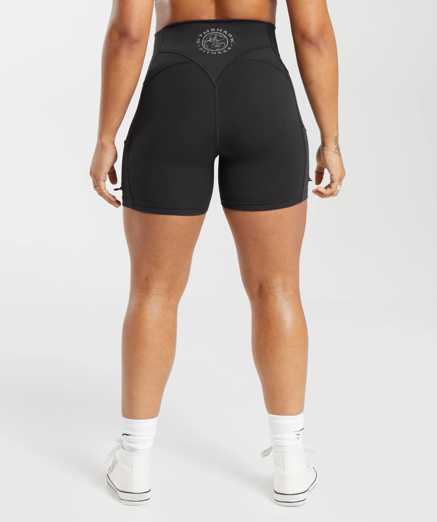 Legacy Logo Tight Shorts Black // GYMSHARK - Image 2