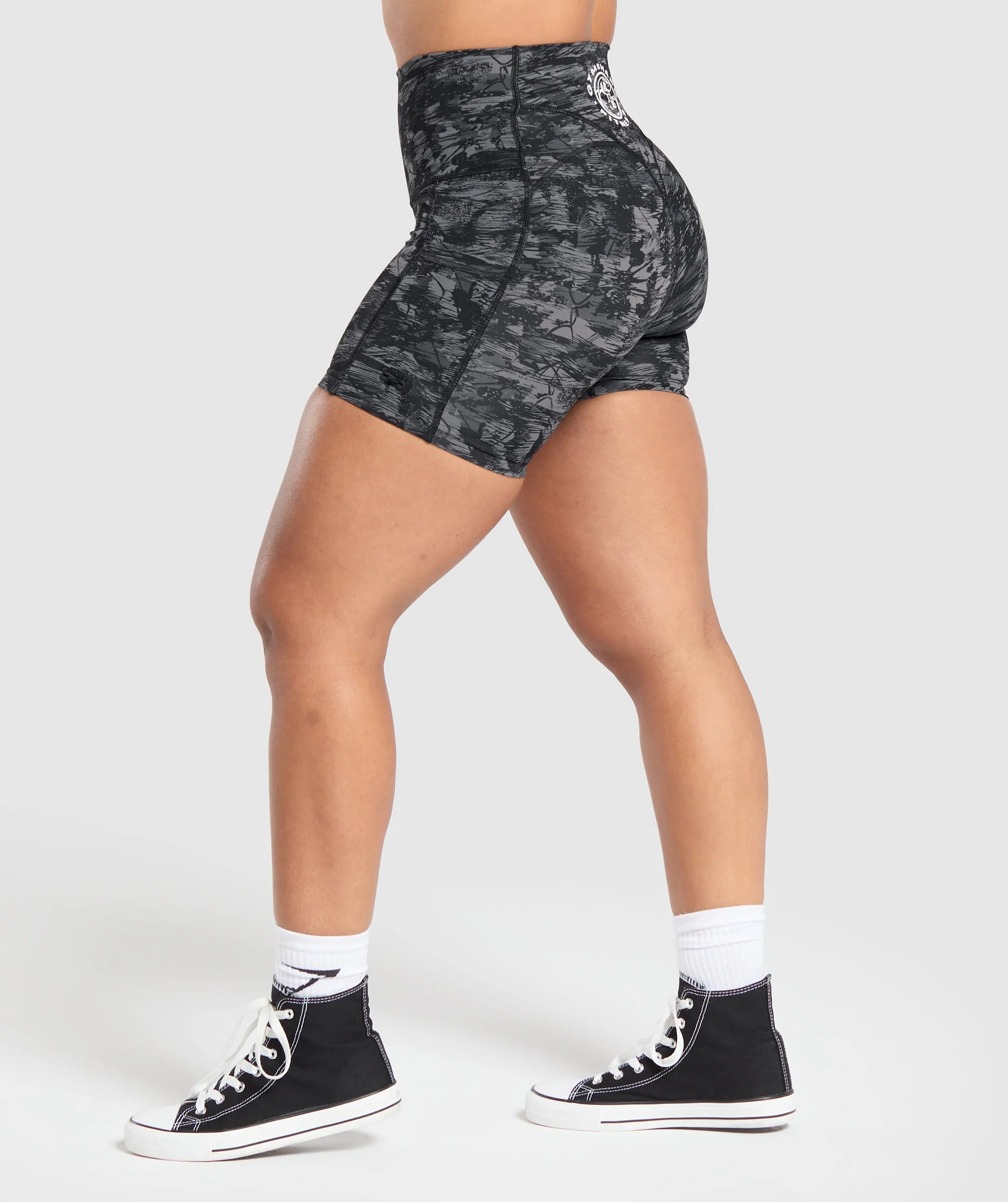 Legacy Logo Tight Shorts Black // GYMSHARK - Image 3