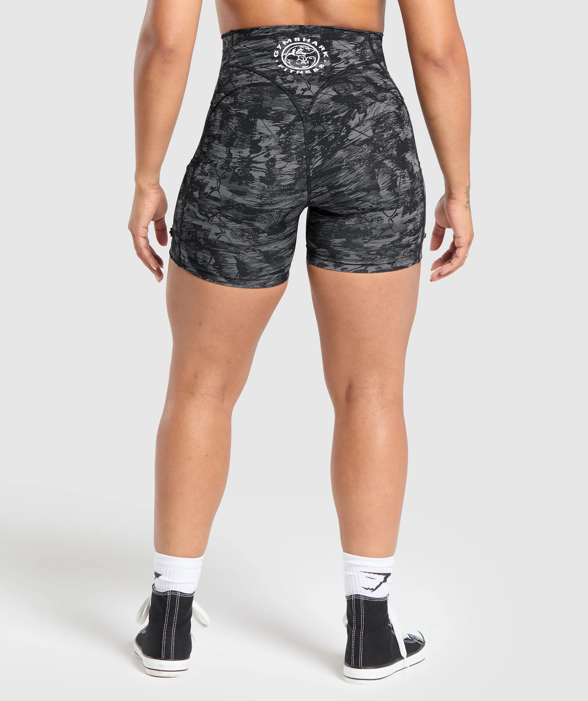 Legacy Logo Tight Shorts Black // GYMSHARK - Image 2