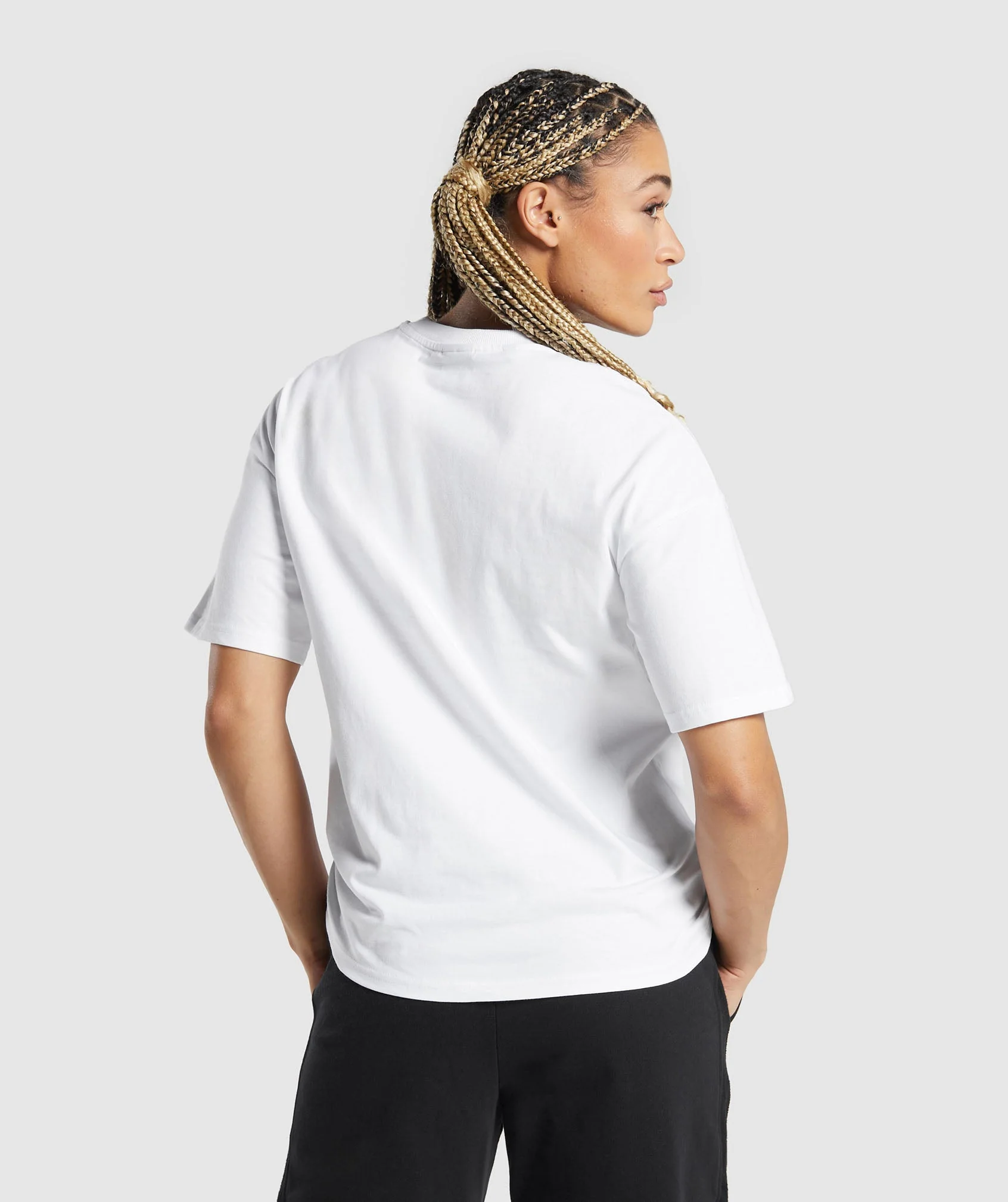 Legacy Oversized T-Shirt White // GYMSHARK - Image 2