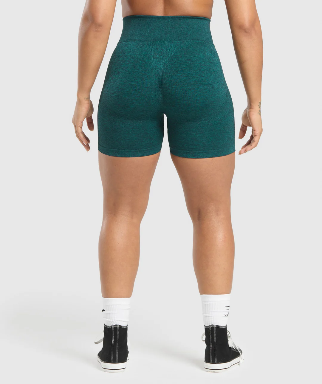Lift Seamless Shorts Functional Teal Black Marl // GYMSHARK - Image 2