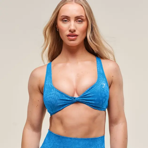 Adapt X Whitney Animal Seamless Twist Front Bra Gentle Blue // GYMSHARK