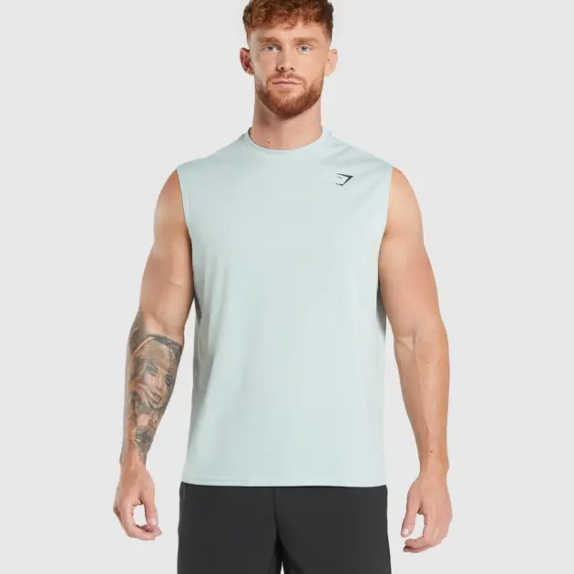 Oversized Performance Tank Cool Blue // GYMSHARK