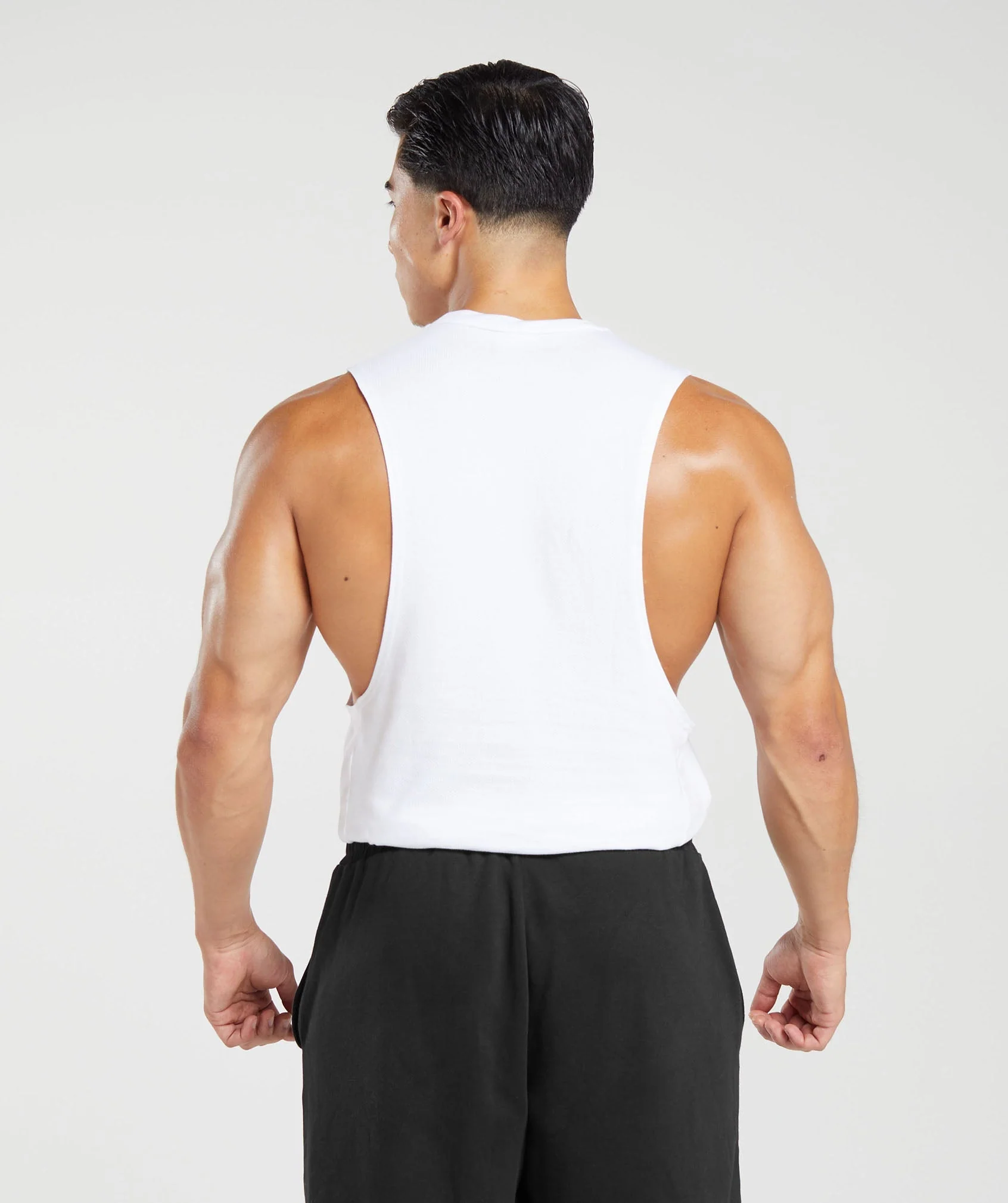 React Drop Arm Tank White // GYMSHARK - Image 2