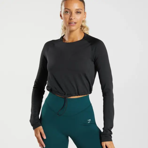Sweat Seamless Long Sleeve Crop Top // GYMSHARK