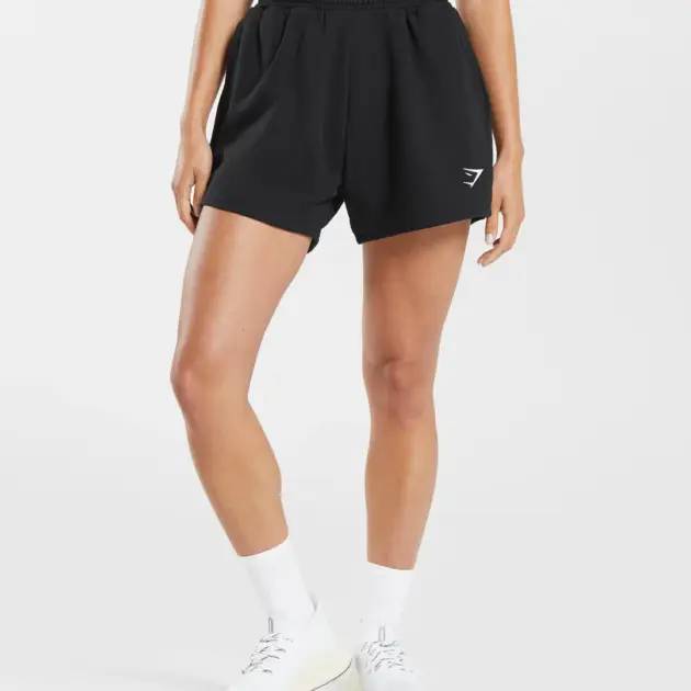 Training Fleece Shorts Black // GYMSHARK