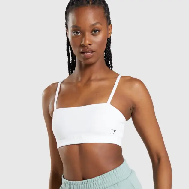 Bandeau Sports Bra White // GYMSHARK