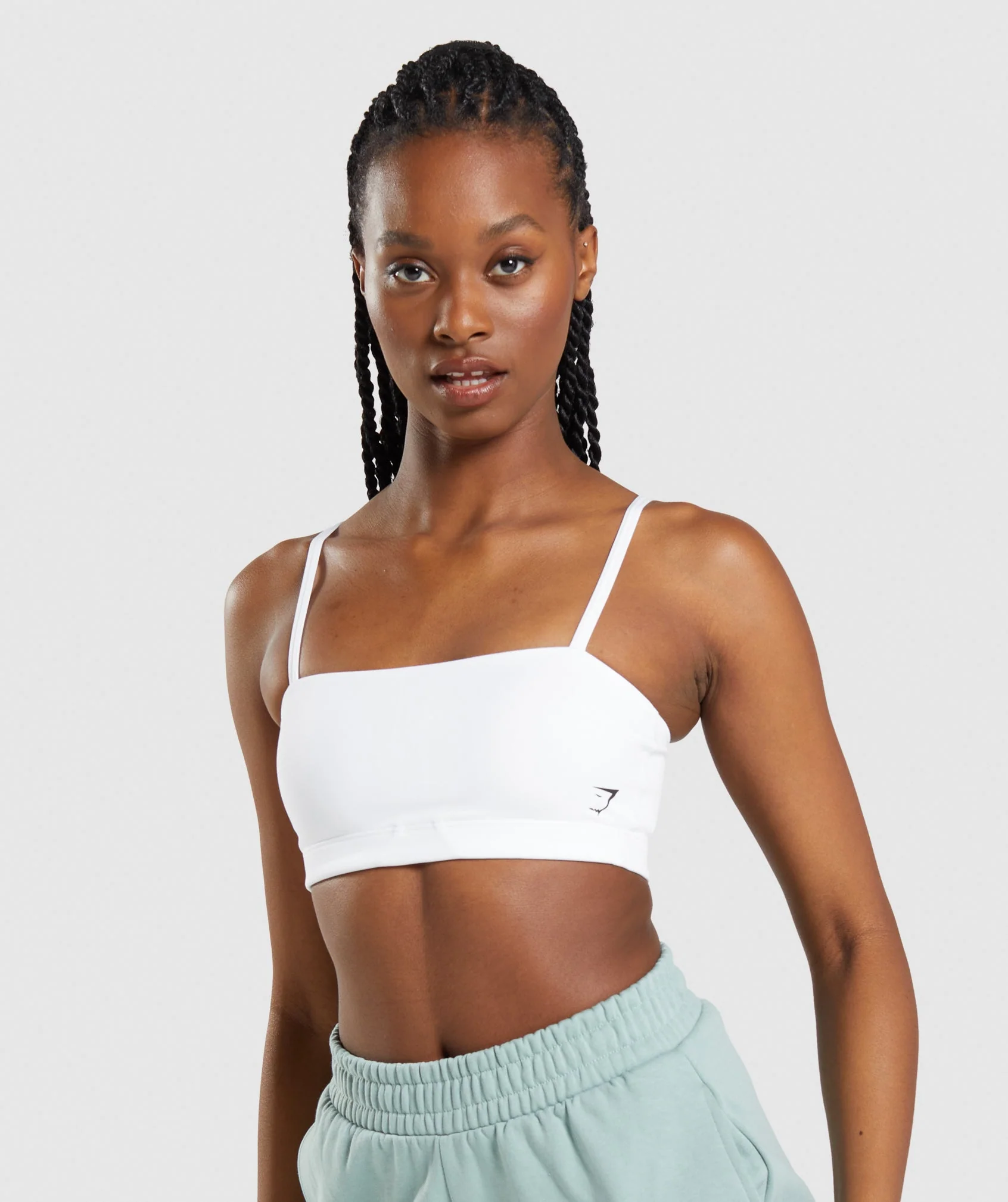 Bandeau Sports Bra White // GYMSHARK
