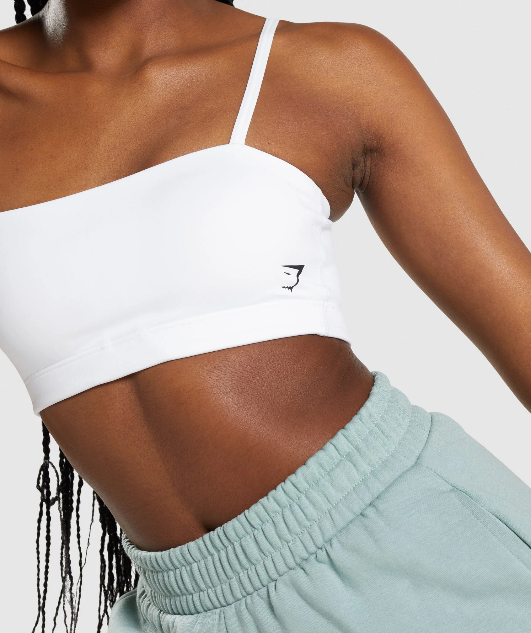 Bandeau Sports Bra White // GYMSHARK - Image 3