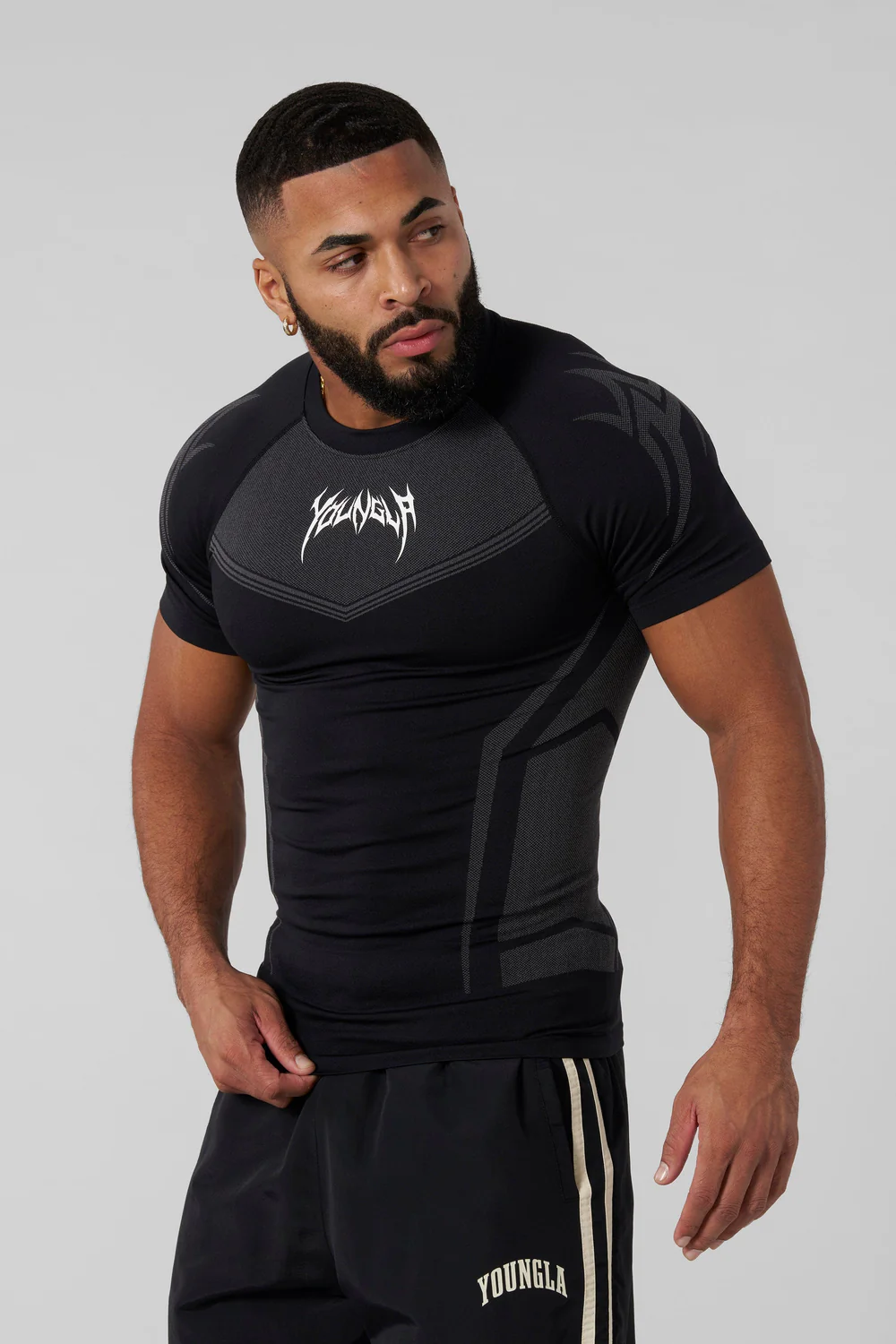 4041 - Warrior Compression Tees Black // YOUNGLA