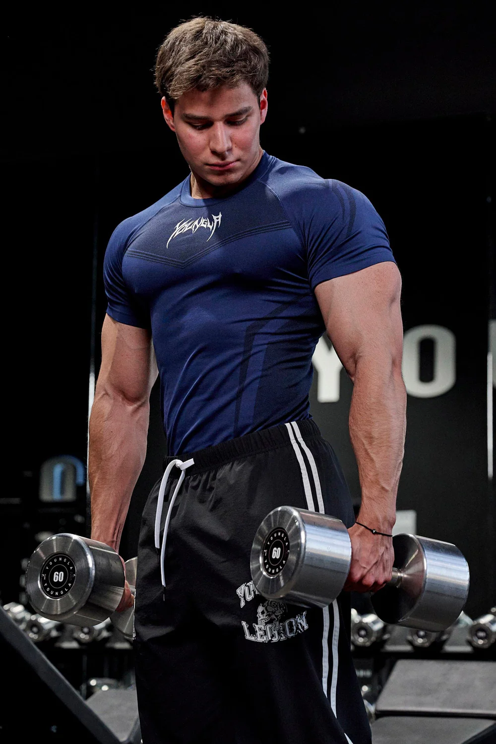 4041 - Warrior Compression Tees Navy // YOUNGLA - Image 2