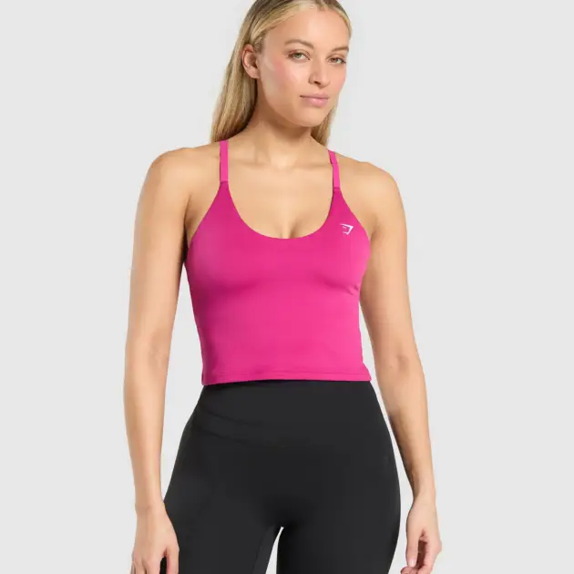 Everyday Cami Tank With Shelf Winning Pink // GYMSHARK
